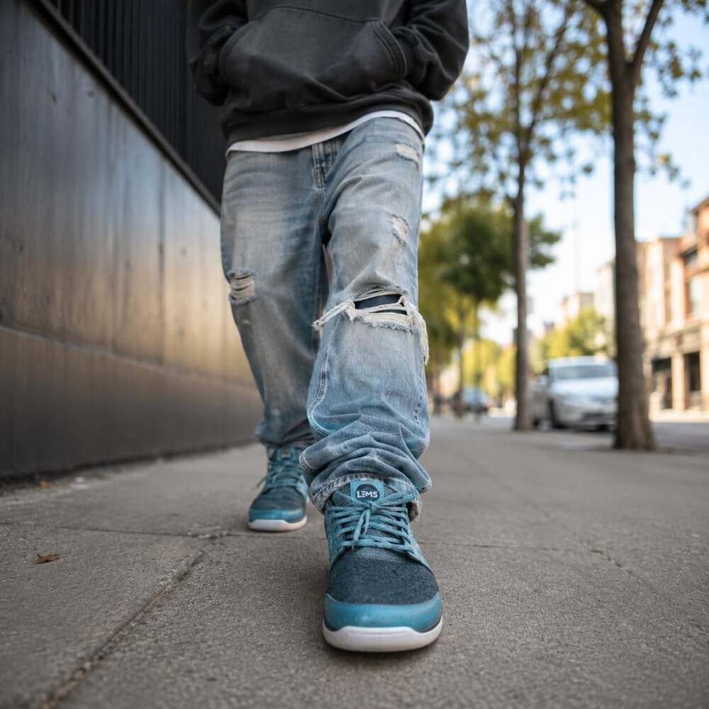 LEMS Primal Pursuit Teal Charcoal Gray Minimalist Sneakers